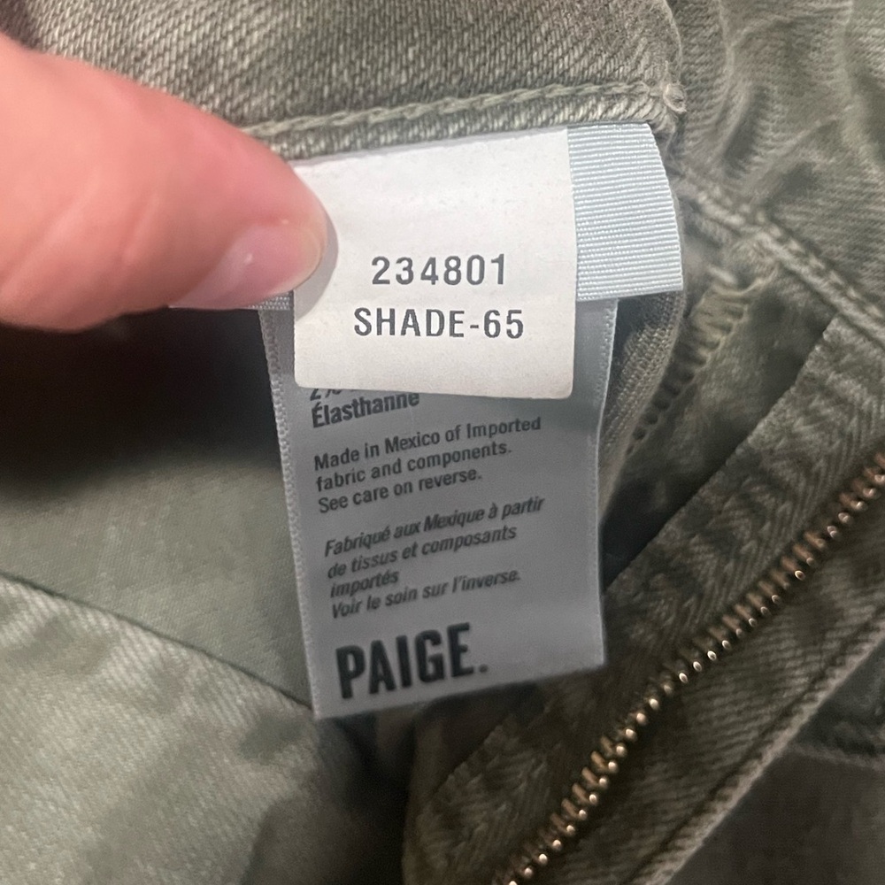 Paige Nellie Wide Women's 27 High Rise Green - Picture 3 of 6